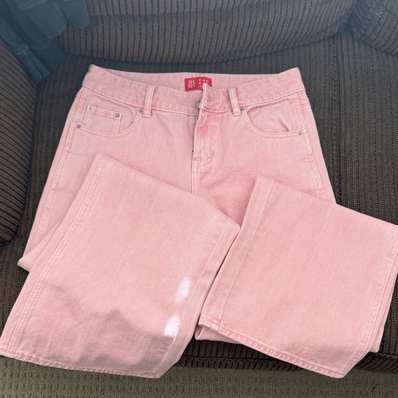 PacSun Denim - PACSUN X The MET Women’s Pink High-Waist Straight Jeans SZ 26